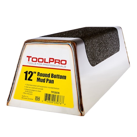 Toolpro 12 in Stainless Steel Gripped Mud Pan TP03076